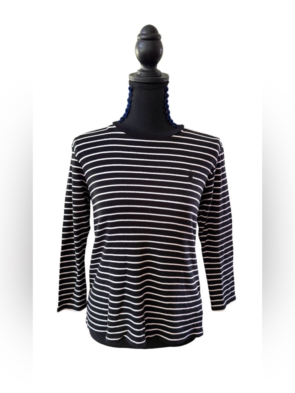 Ralph Lauren Black & White Striped Mid Sleeve Shirt